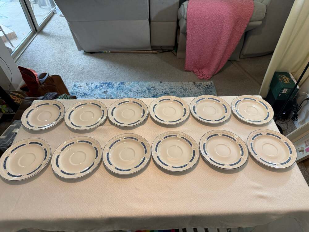 Set of 12 Home Style Country Goose Stoneware Saucers